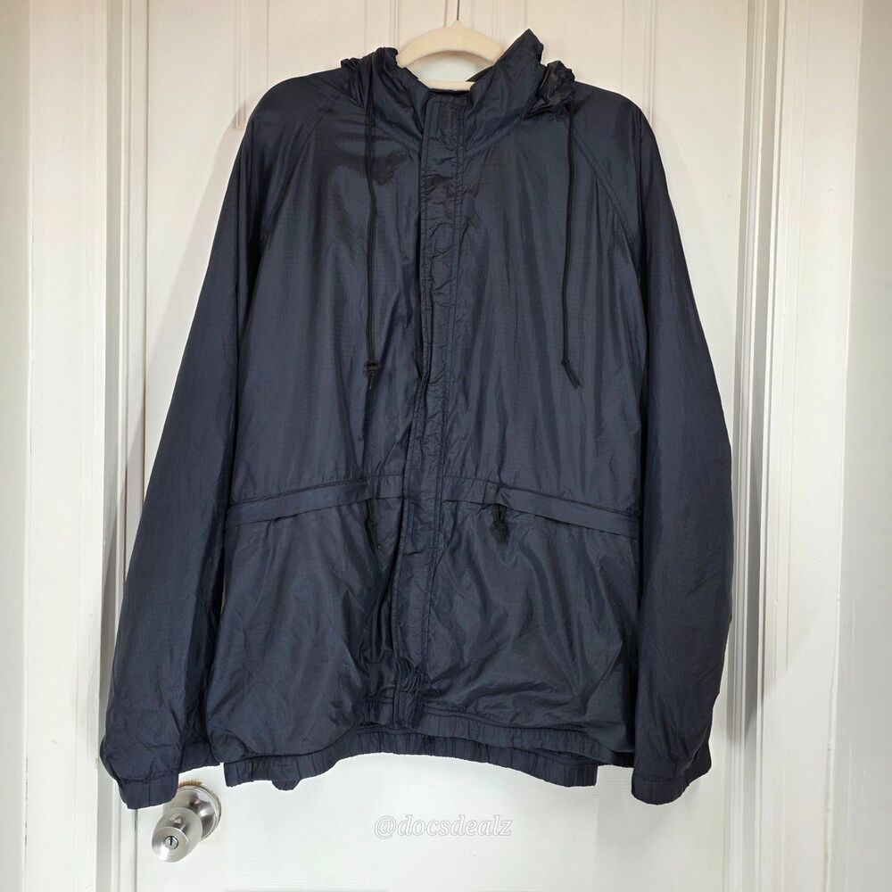 Brooks Brothers Wind Breaker Black With Tuckable Hood Men's XL